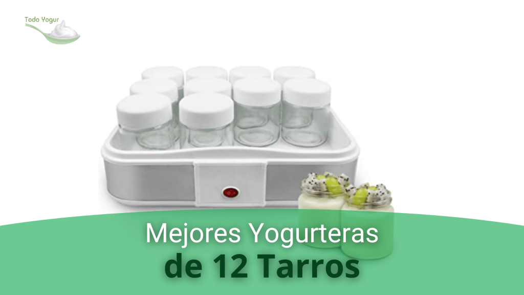 Gaia Yogurtera, 12 tarros de 150 ml, 1,8 litros de yogur, Temporizador, Acero inoxidable, Libre de BPA
